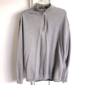 Tommy Bahama Reversible Zippered Pullover Sweater Grey